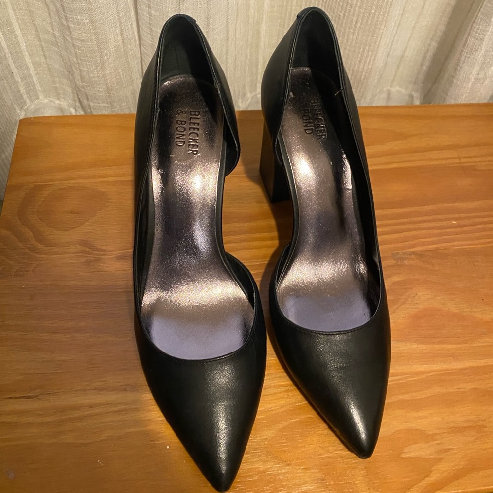 Genuine leather black heels size 10